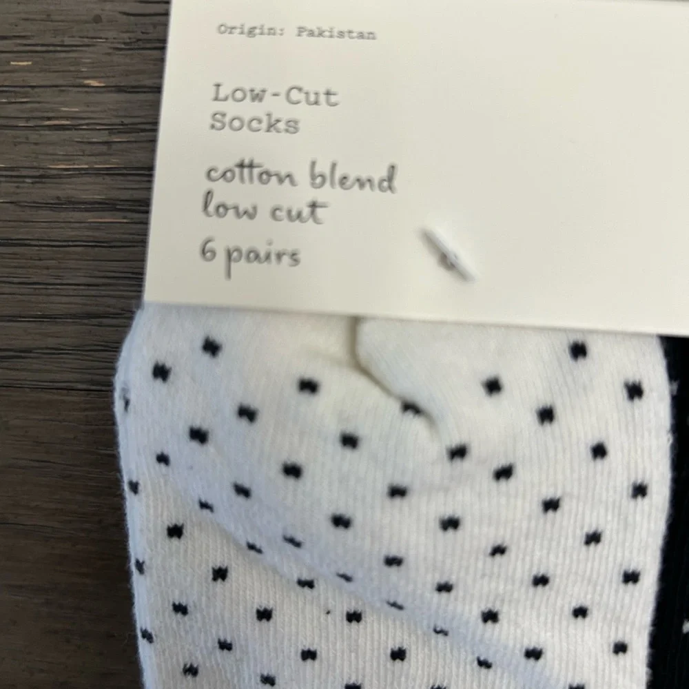 6 - Pack of Black and White Polka Dot Socks